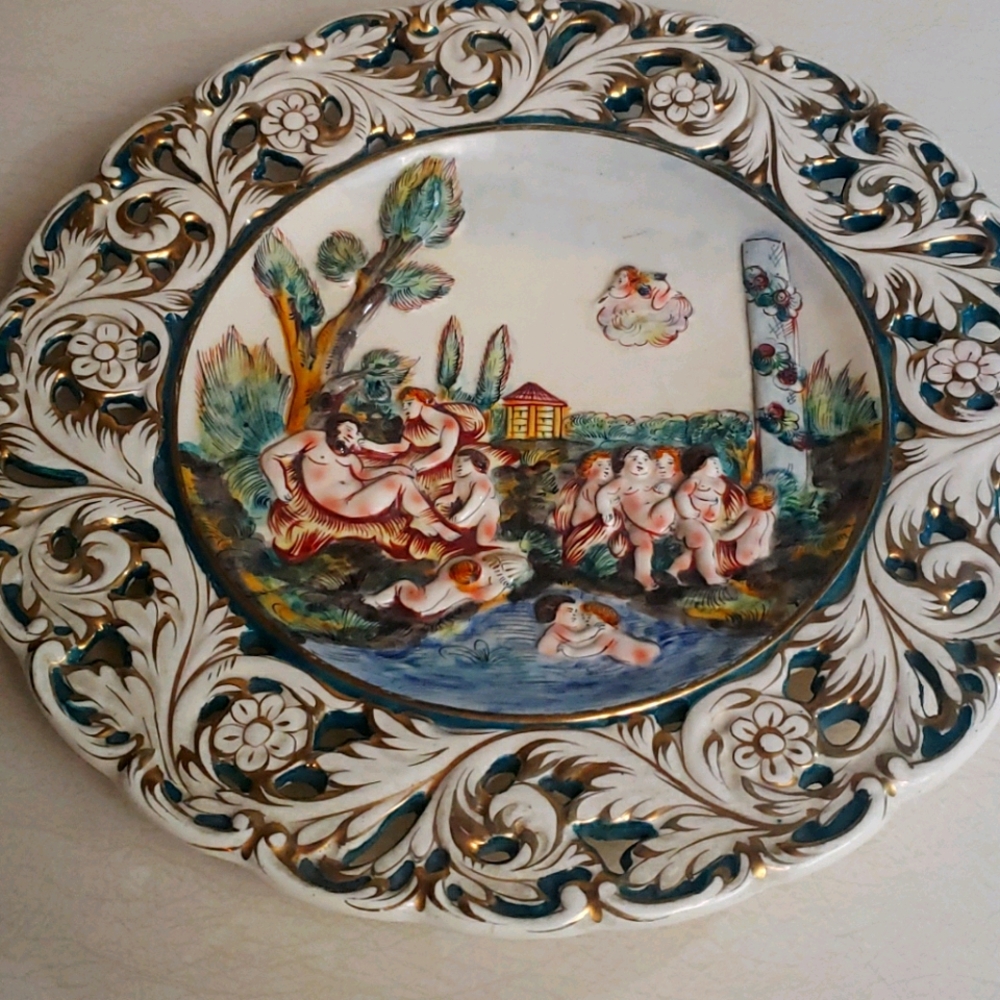 vintage CAPODIMONTE Wall Art